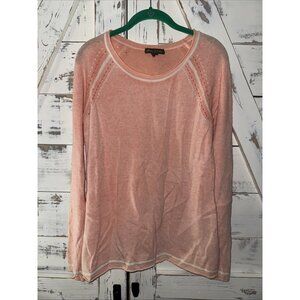 Tommy Bahama Sweater Women M Light Orange Peach Wool/Cashmere Blend